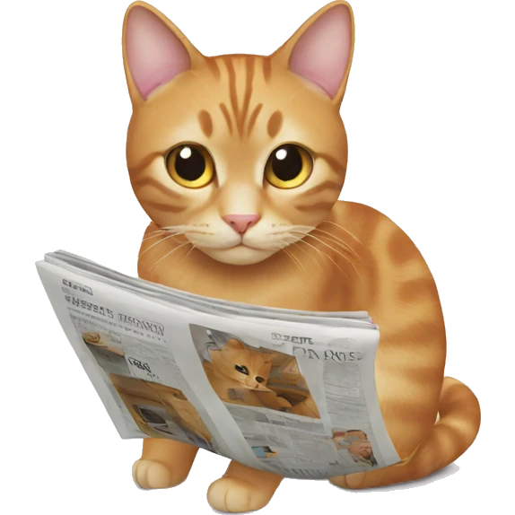 Cat and magazine emoji