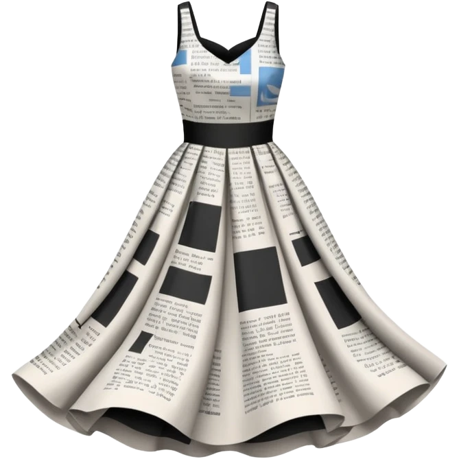 newspaper-print dress emoji