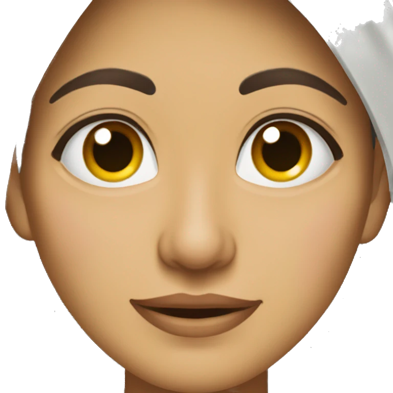 mujer morena con anteojos emoji