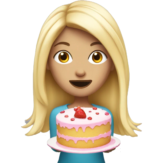 Blondie girl eat cake emoji