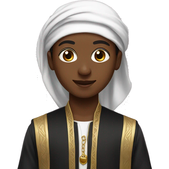 a young black boy sheik witht pink habib emoji