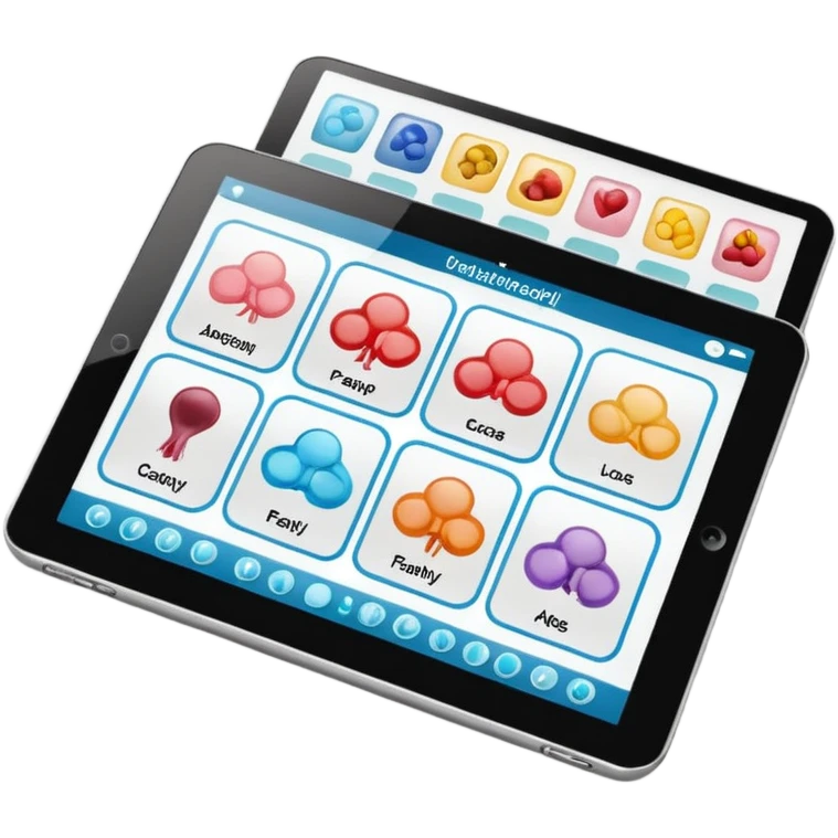 digital tablet displaying pathology slides emoji