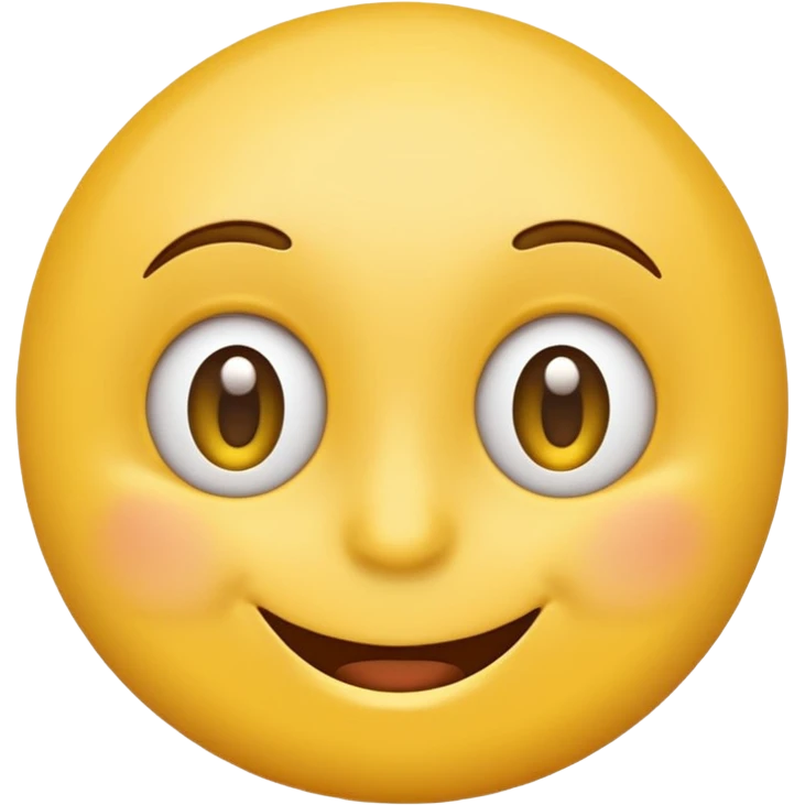 Emoji, yellow round smiling face, curved eyes narrow and snide emoji