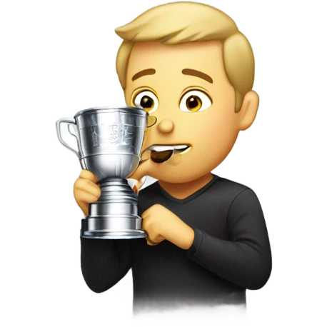 Person drinking out of Stanley cup emoji