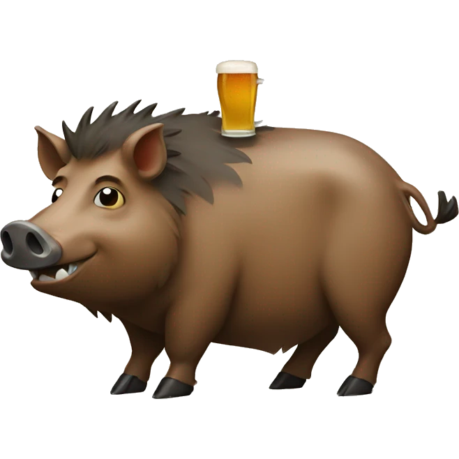 boar with beer emoji