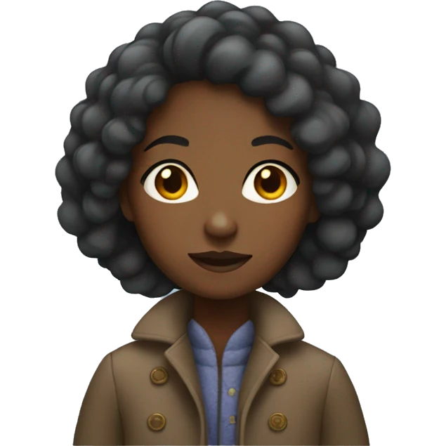 Black girl with coat on emoji
