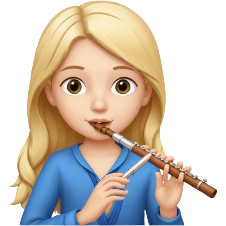girl kid plays flute emoji