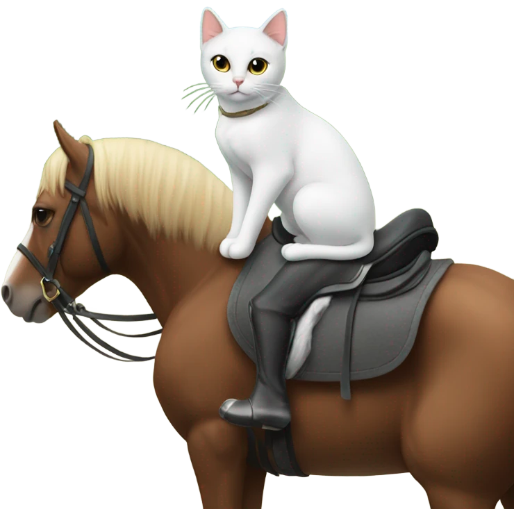 A cat riding a horse  emoji