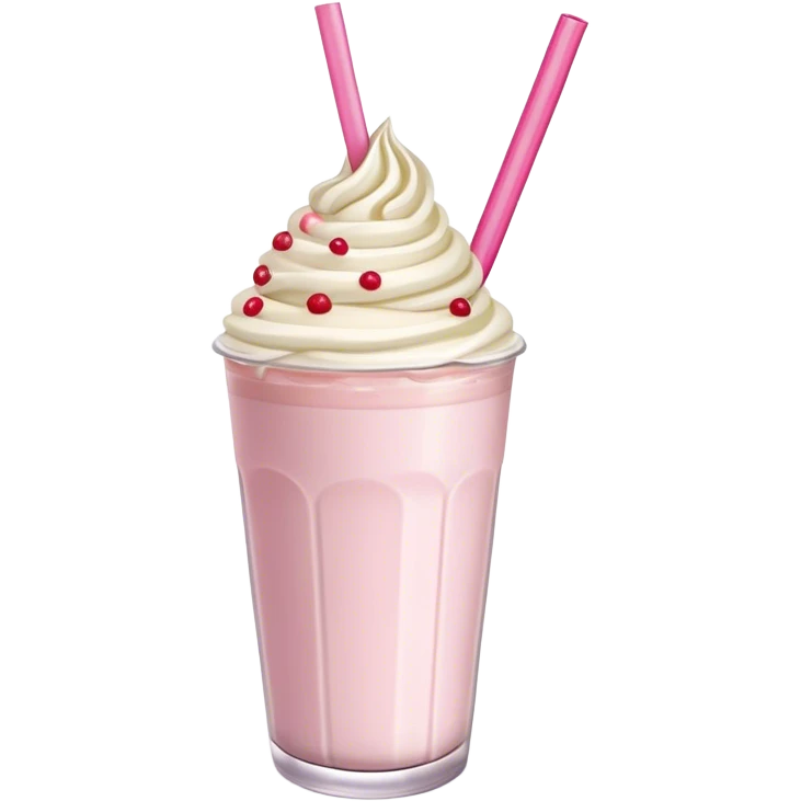birthday cake milkshake with one pink straw emoji