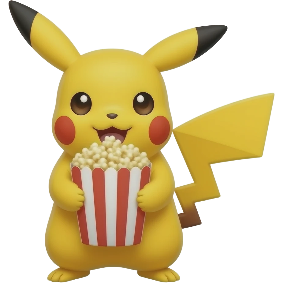 Pikachu eat pop corn emoji