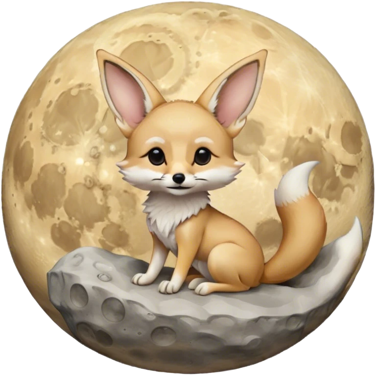 fennec on the moon emoji