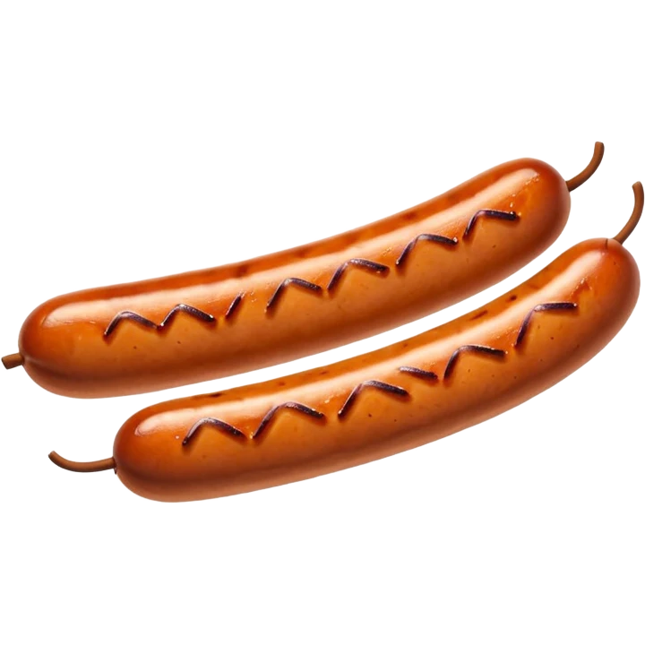 Single grilled sausage on a plain white background emoji