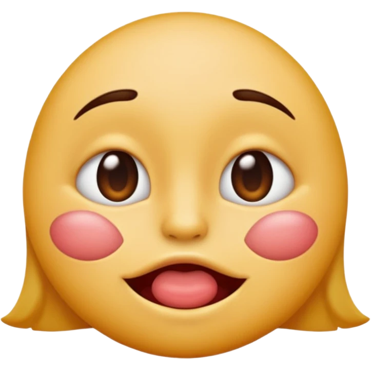 

I'd like an emoji with slightly squinty eyes, a mouth giving a tight kiss with little creases around the lips emoji