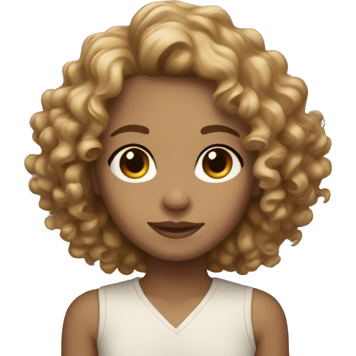 light skinned girl with light brown curly hair shoulder length  emoji