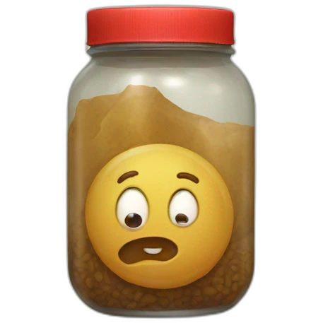 two legs with jar emoji