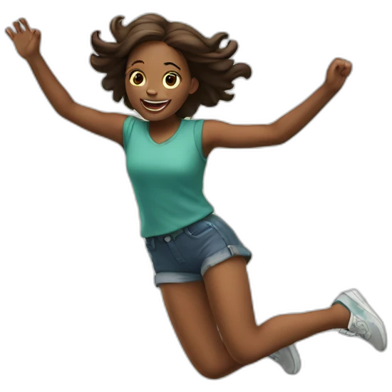 Girl jumping emoji