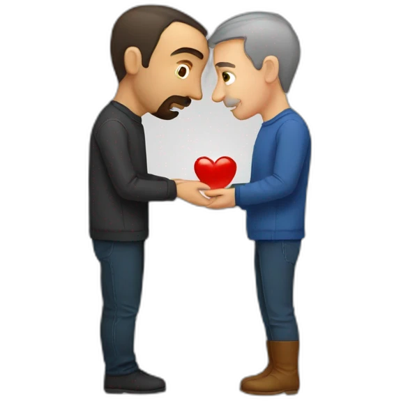 white-man-kissing-armenian-man emoji