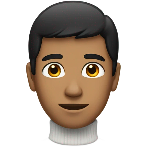 black hair white turtleneck emoji