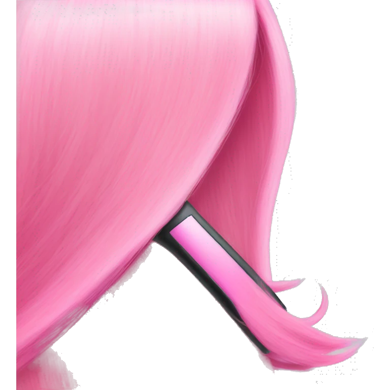 A pink hair straightener  emoji