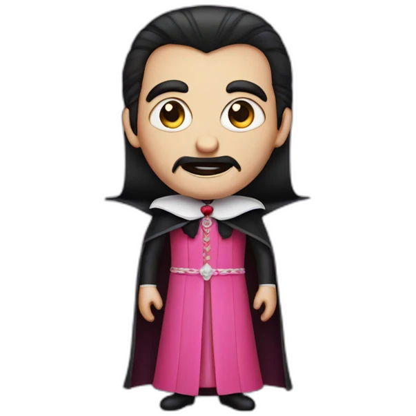 Dracula with pink dress emoji