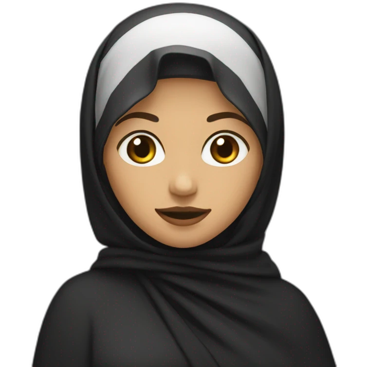 Character wamen wearing only black hujab emoji