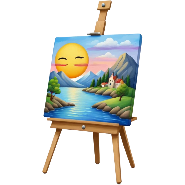 Canvas with a painting on an easel emoji