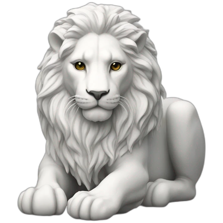 mermaid lion statue in white emoji