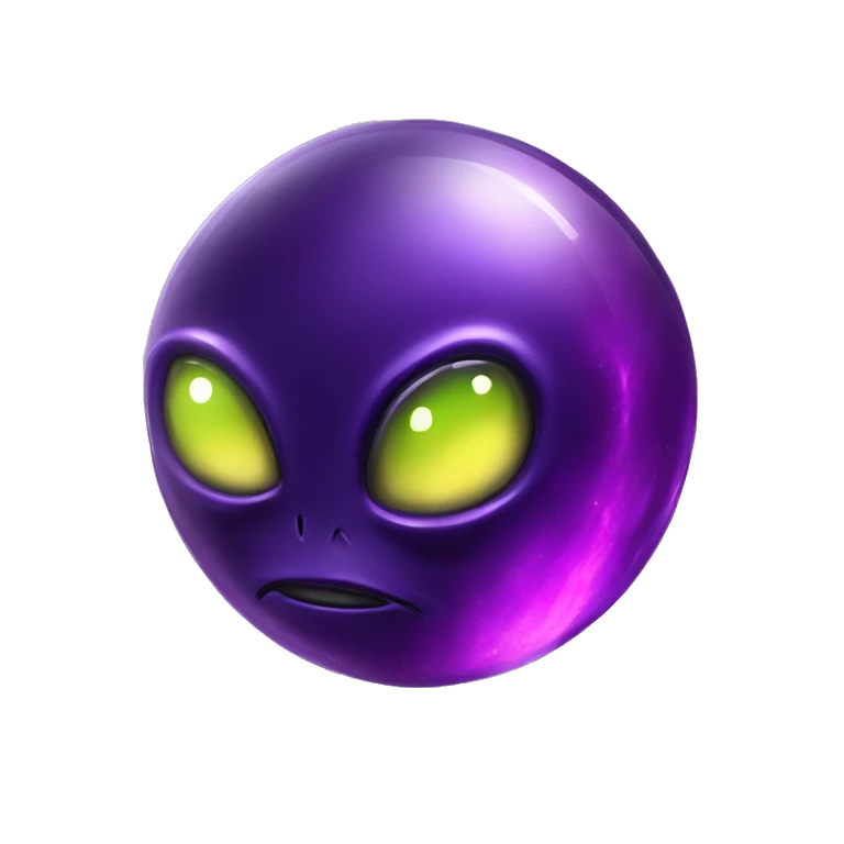 dark purple crystal ball alien inside emoji