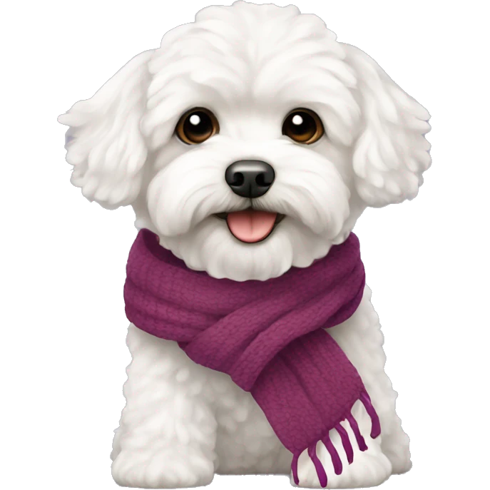 White maltipoo with scarf emoji