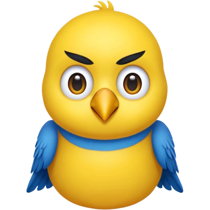 Pappagallo giallo e blu con il giallo sul petto le ali e la coda blu e la fronte poco poco verde emoji