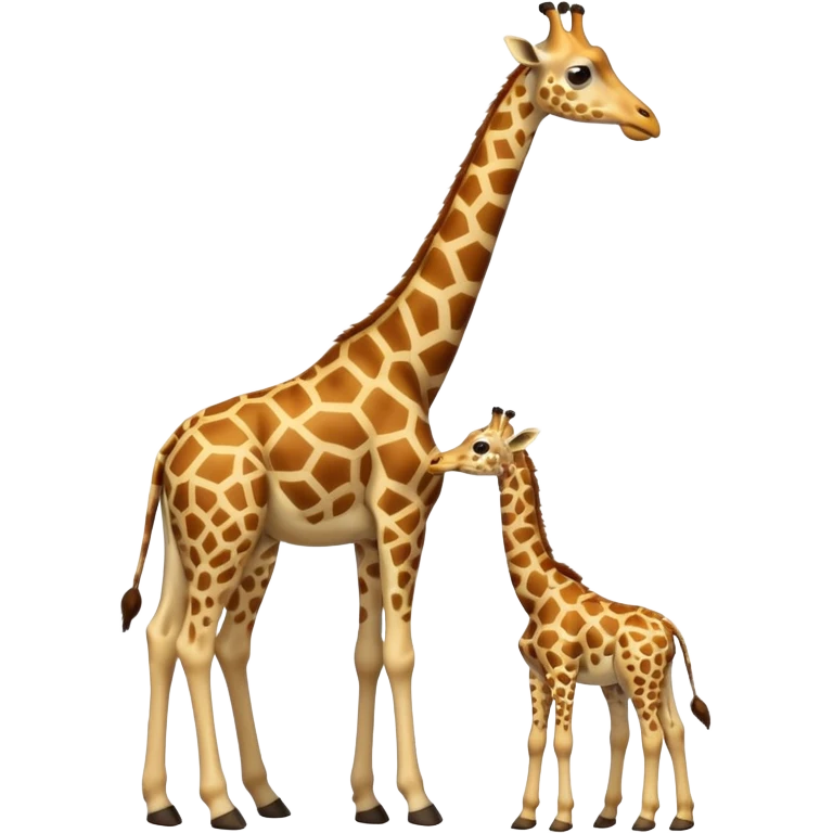 High resolution giraffe with its baby emoji