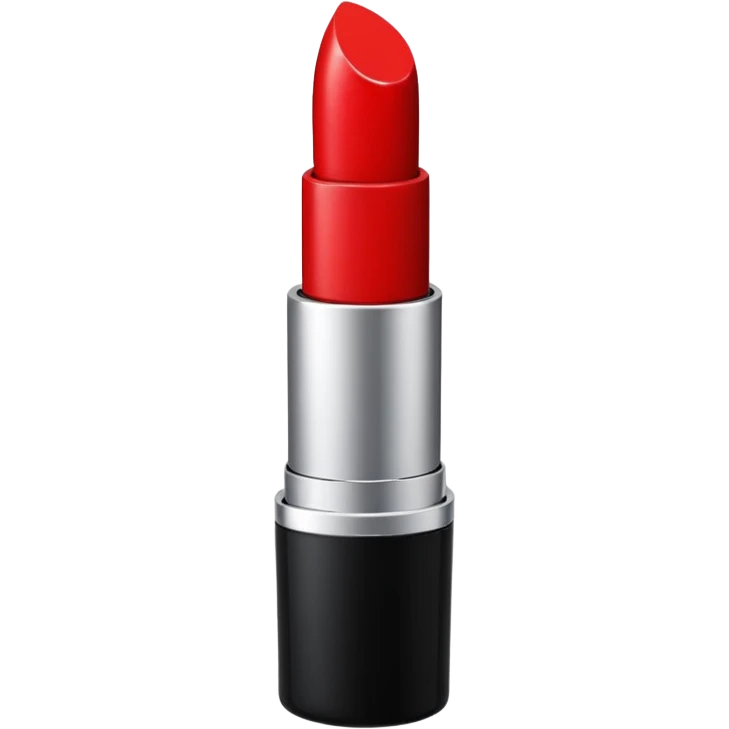 lipstick emoji, with black casing, with silver emoji