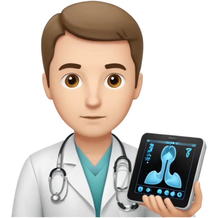 doctor learning to optimize an ultrasound study emoji