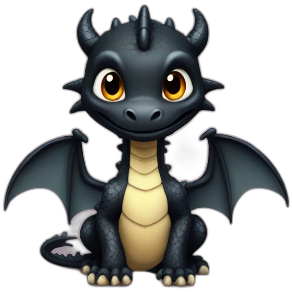 baby cartoon black dragon emoji