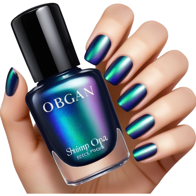 Colorshifting incredibly beautiful shimmering black opal effect Nail polish, translucent bottle emoji