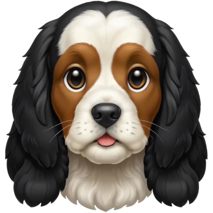 Собака русский кокер спаниель черно-белого цвета emoji