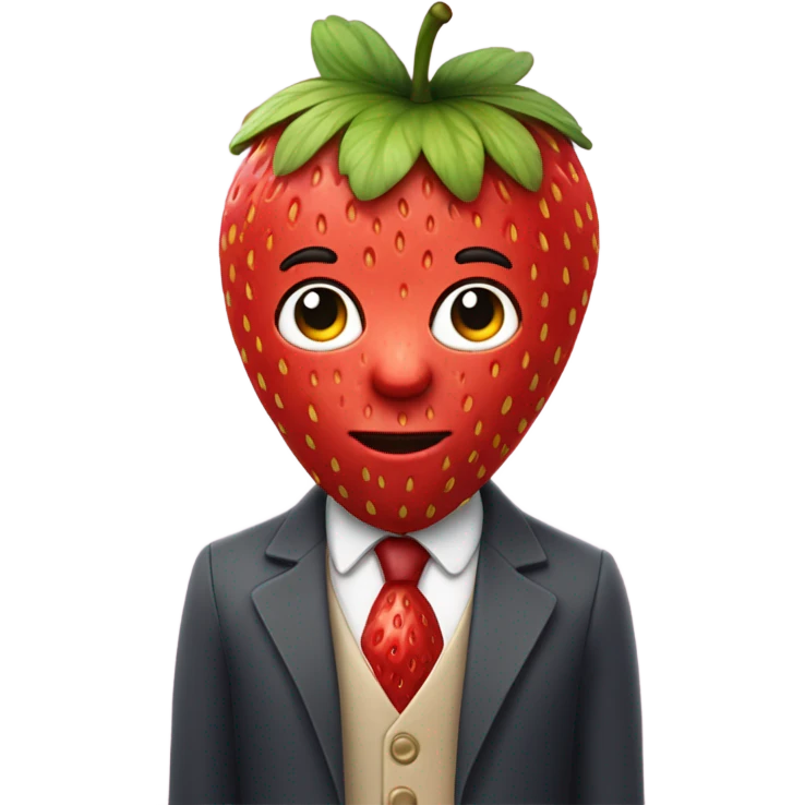 Strawberry with hair  emoji