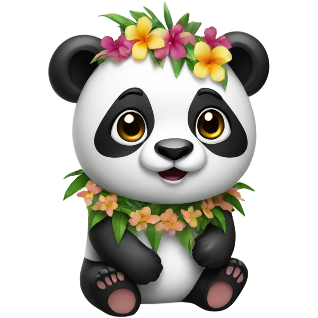 Panda with Hawaiian lei  emoji