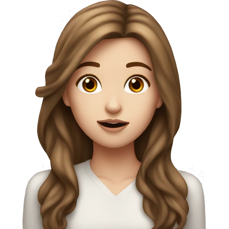 Pretty white girl with brown hair blowing a kiss  emoji