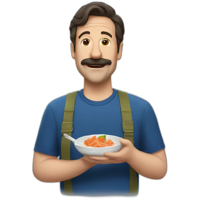 Ted lasso eating fish  emoji