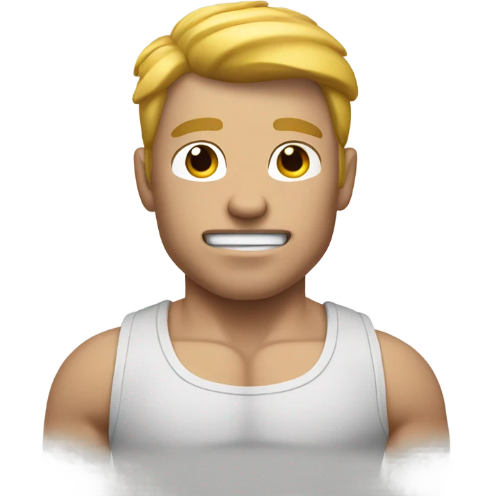 A muscular white-skinned man emoji. emoji