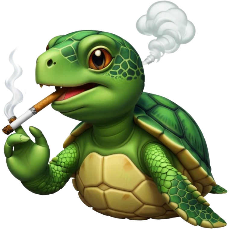 turtle smoking a blunt emoji