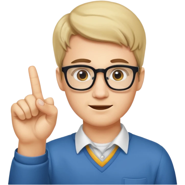 nerd holding up finger emoji