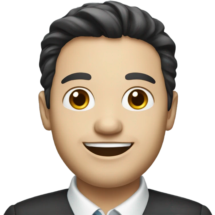company manager with dark hair, smiling emoji