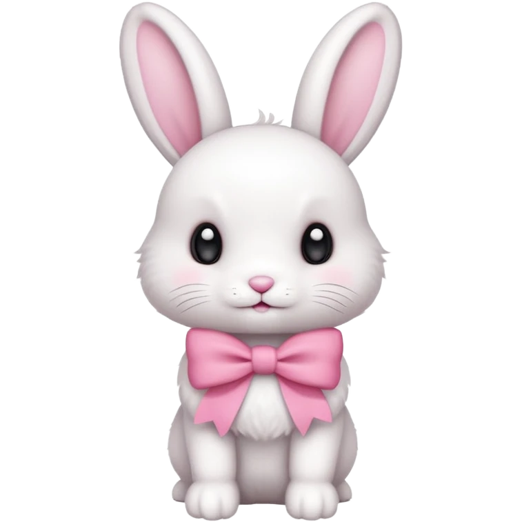white bunny with pink bow emoji