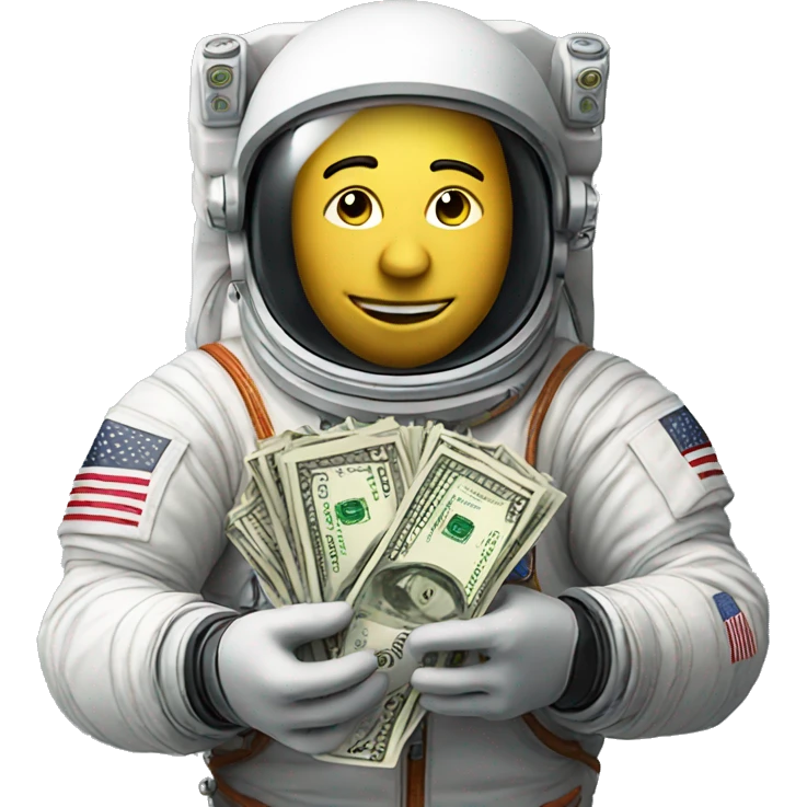 Astronaut holding money emoji
