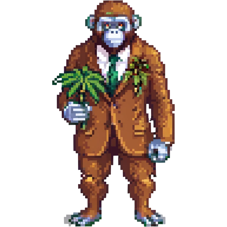 gentleman ape with weed emoji