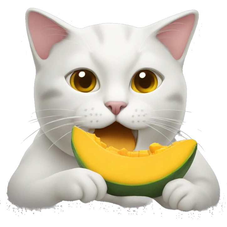 Cat eating mango emoji