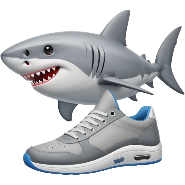 un tiburón con zapatillas  emoji