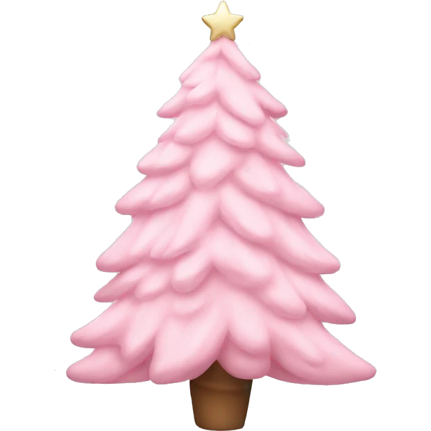 Soft pink Christmas tree emoji